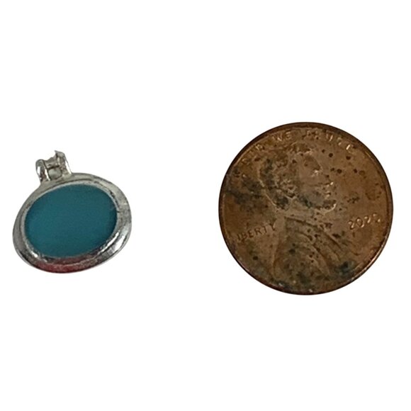 SU 925 Sterling Silver w/ Cats Eye or Chalcedony Inlay Oval Pendant Charm ONLY - Picture 8 of 8